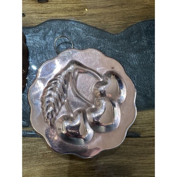 Vintage Copper Molds Domed Pineapple and Cherries Display Only India - Picture 4 of 8